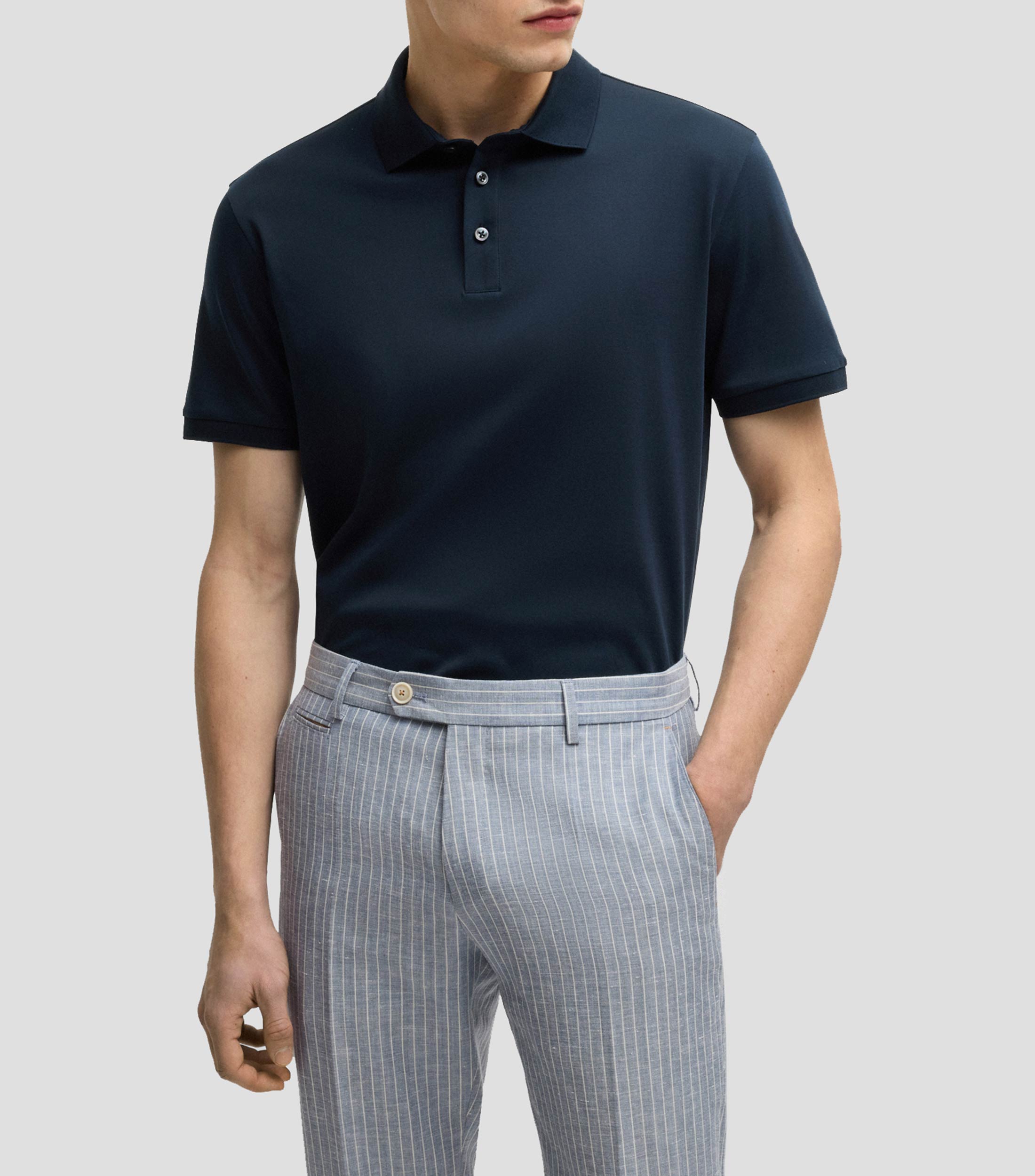 Playera tipo Polo Regular Fit de Algodon Italiano Mercerizado Hombre